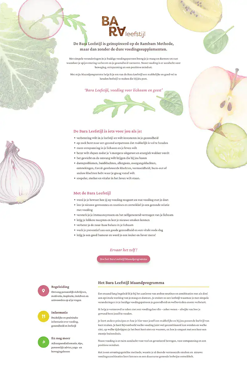 Webdesign Portfolio Bara Leefstijl