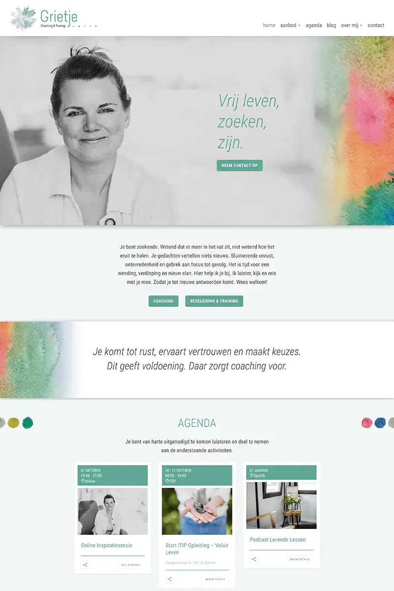 Webdesign Portfolio Grietje Coaching en Training