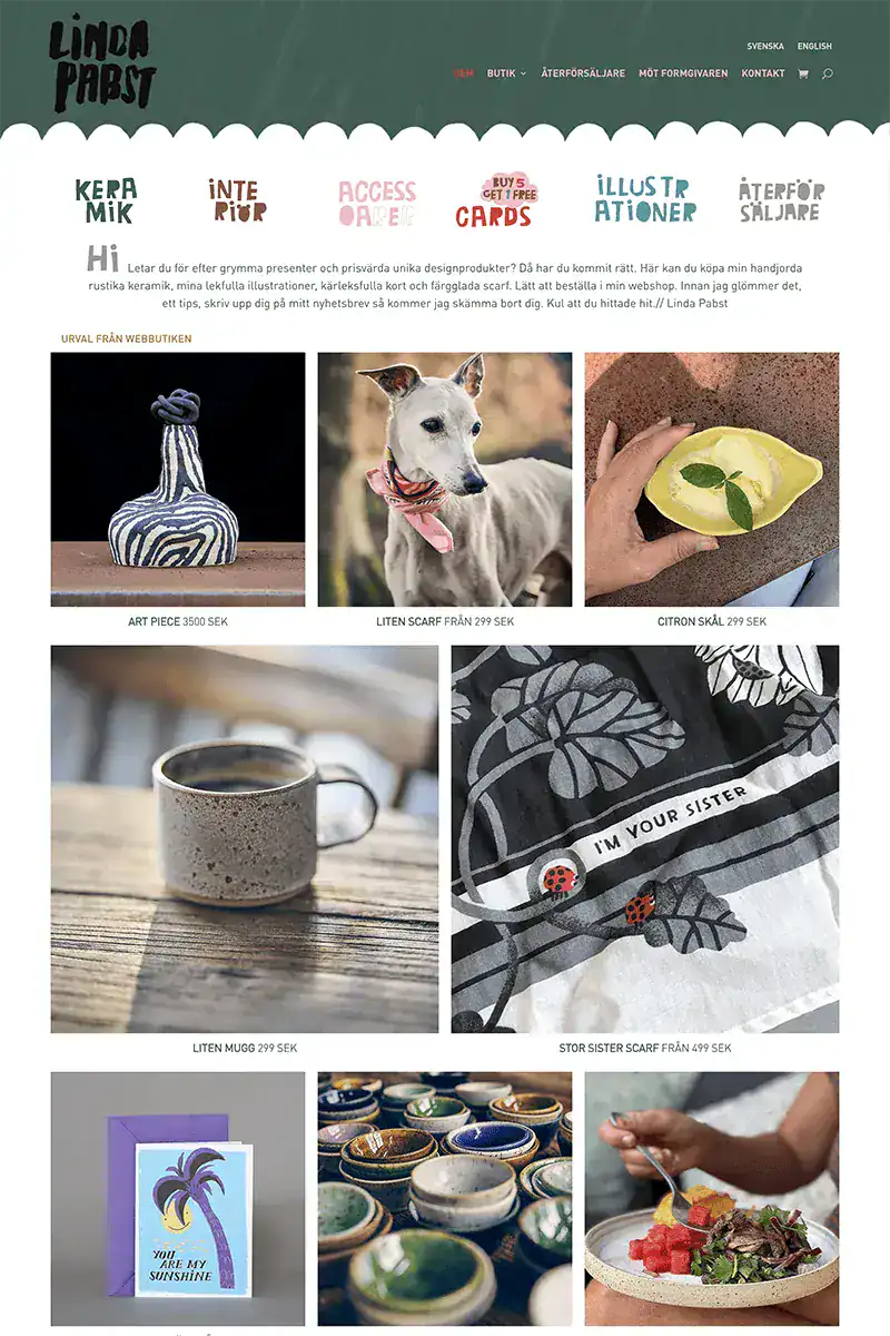 Webdesign Portfolio Linda Pabst Webshop