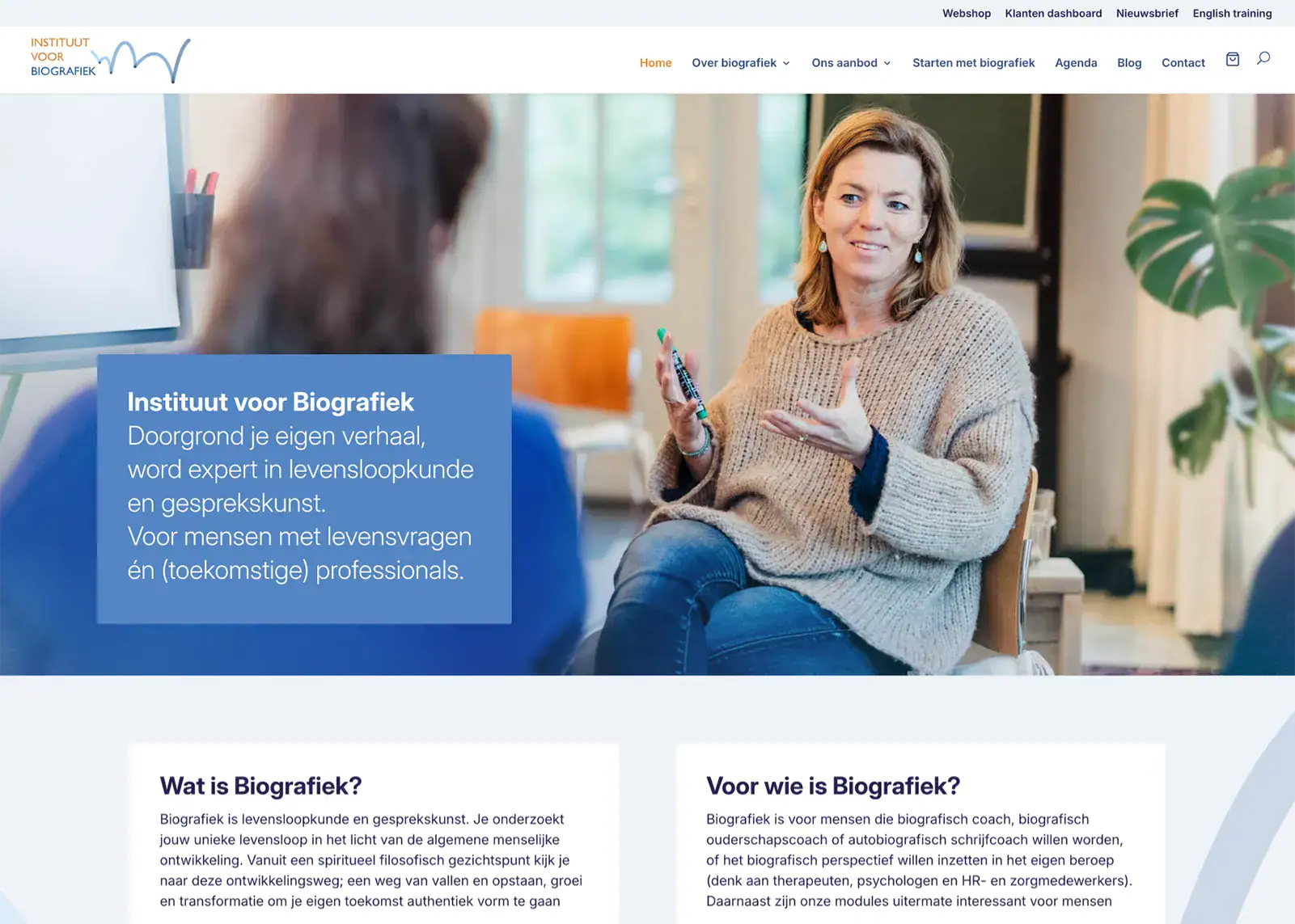 Website Instituut voor Biografiek