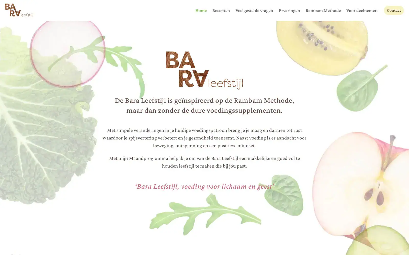 Webdesign portfolio - Bara Leefstijl