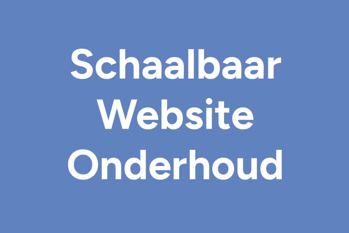 ywme schaalbaar website onderhoud